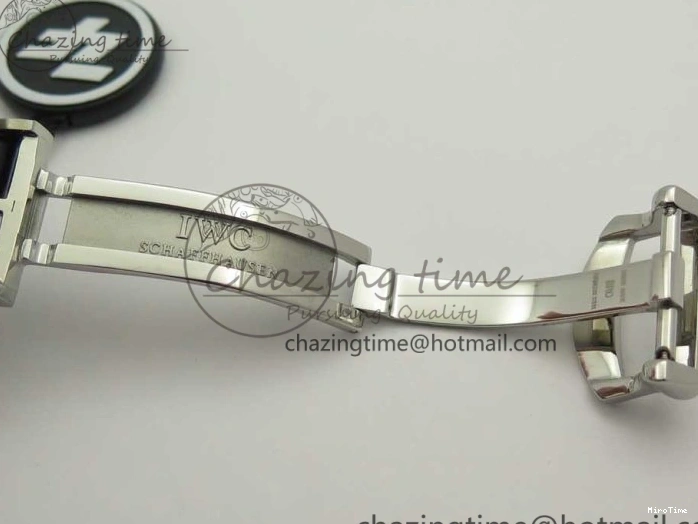 MIROTIME 0327 Snug Portofino IW391022 SS ZK 1:1 Best Edition White Dial Gold Markers On Black Leather Strap A 7130